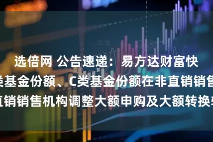 选倍网 公告速递：易方达财富快线货币基金A类基金份额、C类基金份额在非直销销售机构调整大额申购及大额转换转入业务限制
